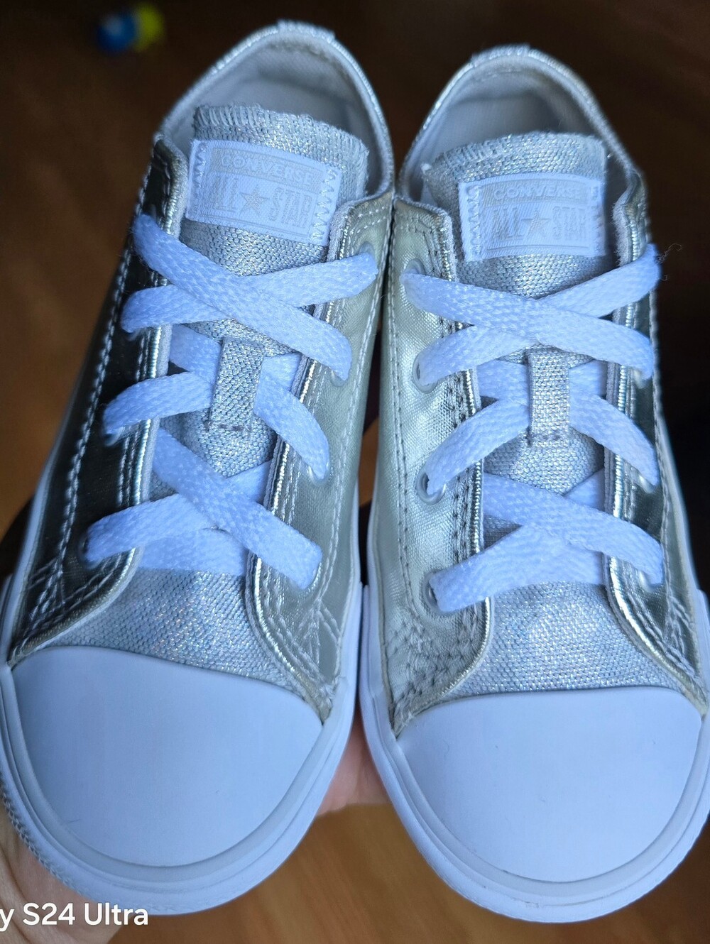 Sz 10 Toddler Girl's CONVERSE CTAS DAINTY LUCKY METALLIC Casual Shoes - Picture 2 of 8